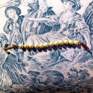 Beautiful Kiel James Patrick KJP Valerie Anchor Pearl Bracelet